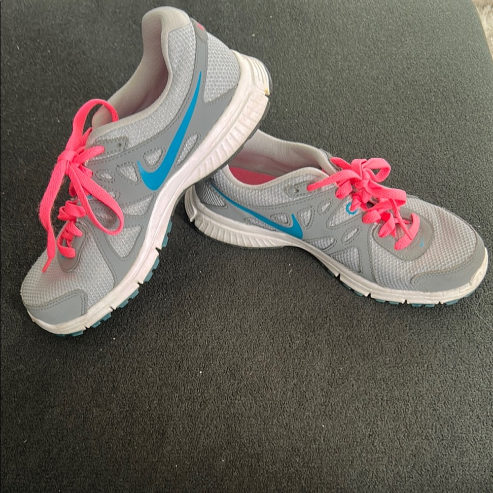 Nike Revolution 2 Gray and Pink Athletic Gym Shoes